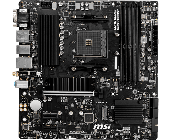  MB sAM4 MSI B550M PRO-VDH WIFI, AMD B550, 4xDDR4-3200, 1xPCI-Ex16x, 2xPCI-Ex1x, D-SUB+HDMI+DP, 4xSATA3(RAID 0/1/10), 2xM.2, 8 Ch Audio, GLan, WiFi 