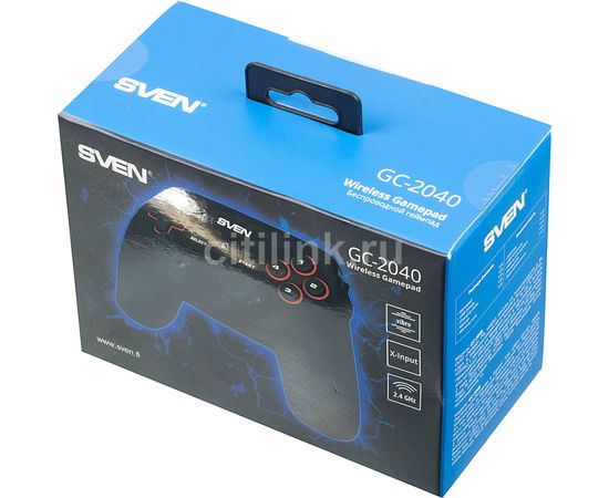  Геймпад беспроводной Sven GC-2040 (11 кл. 2 мини-джойстика, D-pad, Soft Touch, PC/PS3/Xinput), 