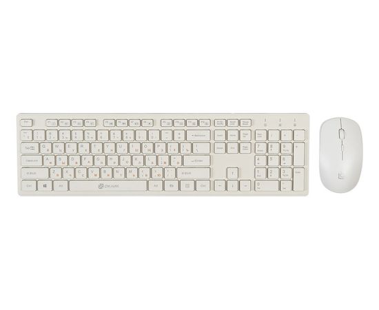  Клавиатура + мышь Оклик 240M клав:белый мышь:белый USB беспроводная slim Multimedia 1091258 