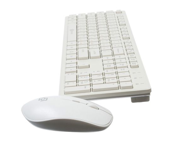  Клавиатура + мышь Оклик 240M клав:белый мышь:белый USB беспроводная slim Multimedia 1091258 