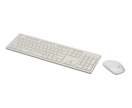 Клавиатура + мышь Оклик 240M клав:белый мышь:белый USB беспроводная slim Multimedia 1091258 