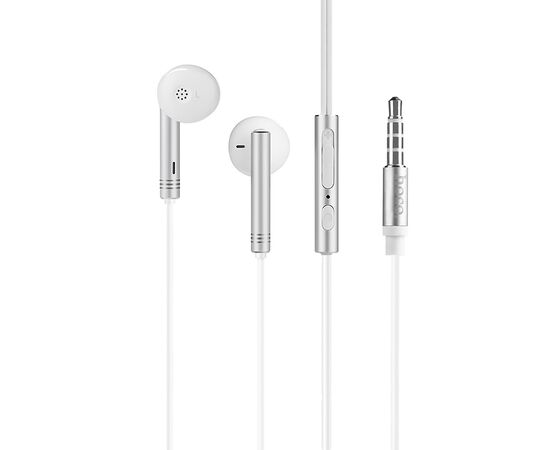  Проводные наушники с микрофоном вкладыши Hoco M22 Spirited Rhyme, 3.5 Jack (silver) 