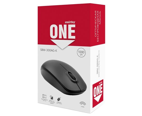 Мышь оптическая беспроводная Smart Buy SBM-300AG-K ONE (black) 