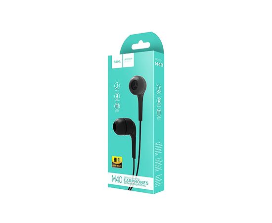  Проводные наушники с микрофоном внутриканальные Hoco M40 Prosody universal, 3.5 Jack (black) 