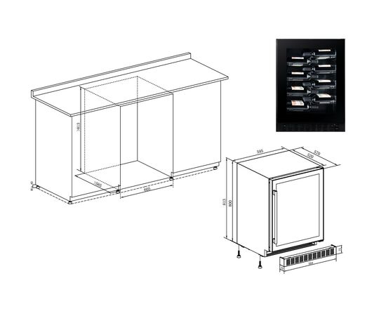  Встраиваемый холодильник винный Temptech CPROX60SX 