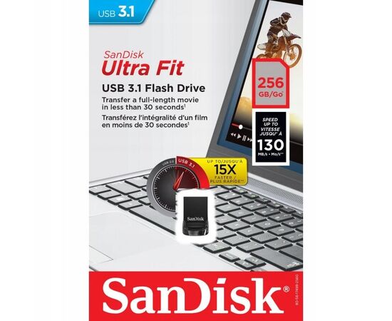  USB-флешка Sandisk SDCZ430-256G-G46 Ultra Fit USB 3.1 256GB - Small Form Factor Plug & Stay Hi-Speed USB Drive 
