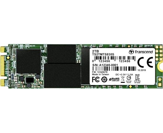  SSD 2TB Transcend MTS830 (TS2TMTS830S), M.2 2280, SATA, 3D TLC, with DRAM 