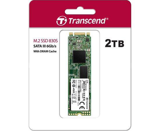  SSD 2TB Transcend MTS830 (TS2TMTS830S), M.2 2280, SATA, 3D TLC, with DRAM 