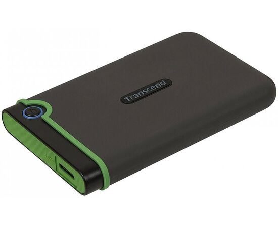  HDD ext 2.5" 2.0TB USB3.0 Transcend StoreJet 25M3S Slim, прорезиненный, стальной серый (TS2TSJ25M3S) военный стандарт MIL-STD-810F 516.5 