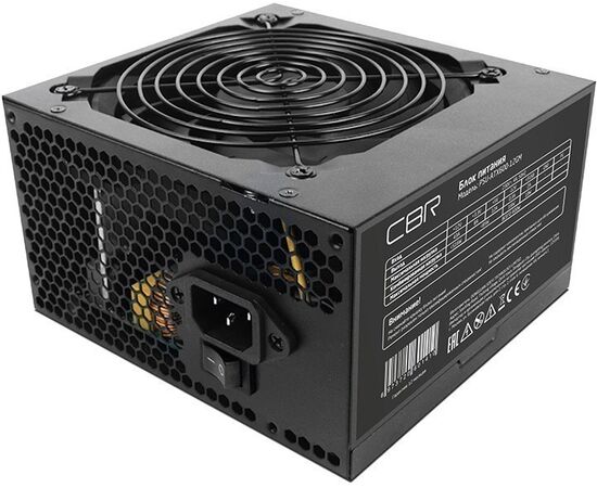  Блок питания CBR PSU-ATX600-12GM ATX 600W 80+ Bronze, APFC, 0.6mm, 20+4pin, 1*8-pin(4+4P), 2*6+2pin, 6*SATA, 4*IDE, 12cm fan, черный 