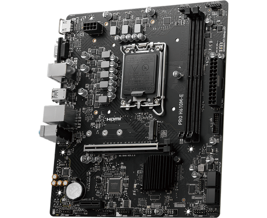 MB s1700 MSI B PRO H610M-E H610 LGA1700 2DDR5 1PCI-Ex16 1PCI-Ex1 1M.2 Gen4 4SATA3.0 4USB3.2Gen1 