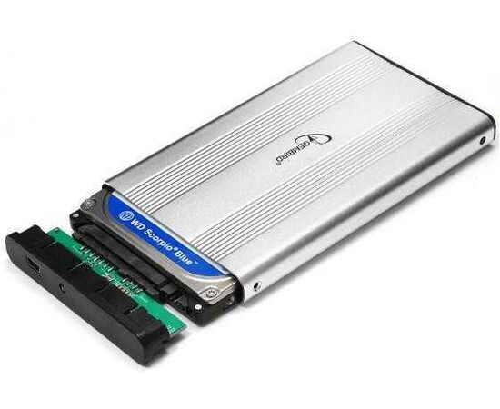  Корпус для HDD/SSD 2.5" Sata3 USB2.0 Gembird EE2-U2S-5-S, Silver, алюминиевый 