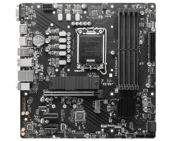  MB s1700 MSI Pro B760M-P, 4*DDR5, 1*PCIEx16, 2*PCIEx1, 2*M.2, 1*TypeC, 3*USB3.2Gen1, 8*USB2.0, 4*SATA3.0, 1G, VGA, DP, HDMI, M-ATX, RTL 