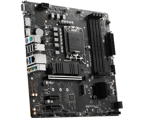  MB s1700 MSI Pro B760M-P, 4*DDR5, 1*PCIEx16, 2*PCIEx1, 2*M.2, 1*TypeC, 3*USB3.2Gen1, 8*USB2.0, 4*SATA3.0, 1G, VGA, DP, HDMI, M-ATX, RTL 