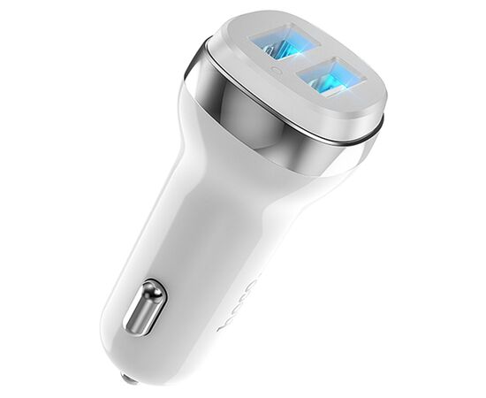  Автомобильное зарядное устройство HOCO Z40 Superior, 2xUSB, 2.4A, белый 