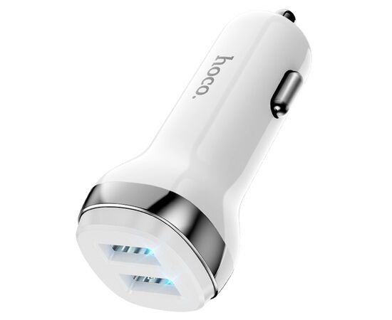  Автомобильное зарядное устройство HOCO Z40 Superior, 2xUSB, 2.4A, белый 