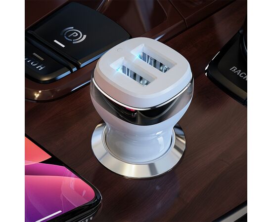  Автомобильное зарядное устройство HOCO Z40 Superior, 2xUSB, 2.4A, белый 