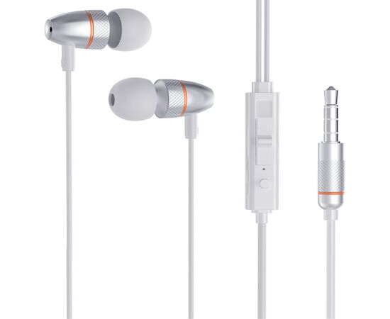  Проводные наушники HOCO M59 Magnificent, Jack 3.5mm, 1.2 м, серебристый 