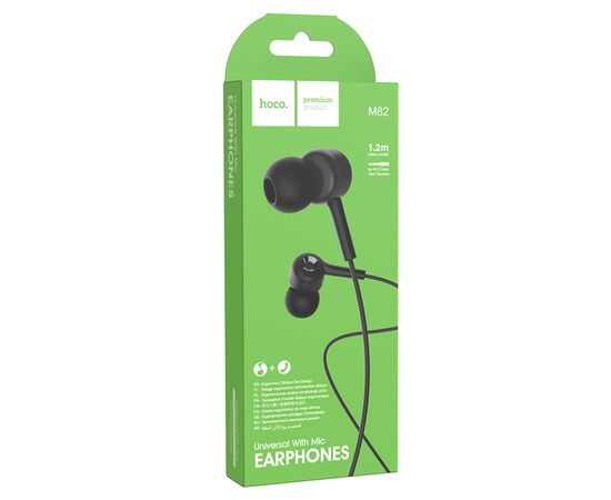  Проводные наушники HOCO M82 La musique, Jack 3.5mm, 1.2 м, черный 