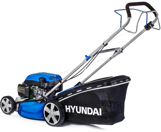  Газонокосилка бензиновая HYUNDAI L 4620S Самоходная, двигатель Hyundai ICV145,4-х такт, 3.8 л.с./145 см3, Ширина среза 45,7 см, Высота среза 25-75 