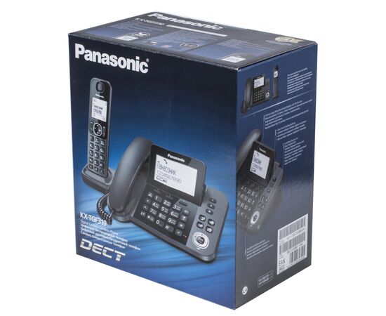  Р/Телефон Dect Panasonic KX-TGF320RUM черный металлик 