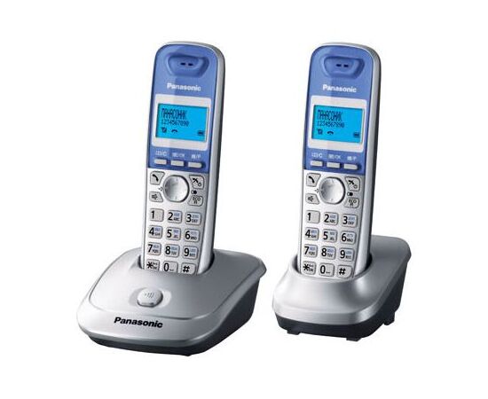  Радиотелефон Dect Panasonic KX-TG2512RU1 серый металлик (труб. 2шт) 