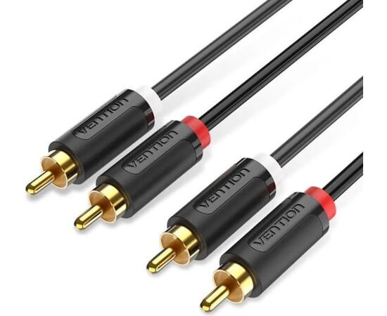  Кабель аудио Vention BCMBH 2RCA M/2RCA M 2м чёрный 