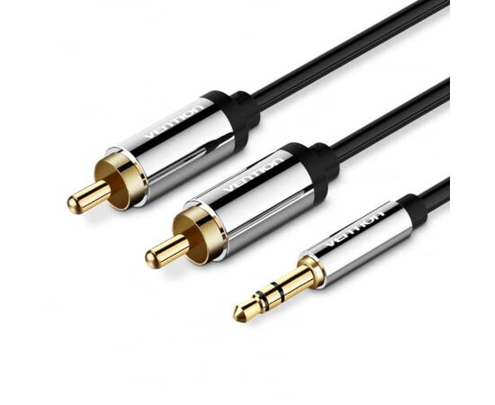  Кабель аудио Vention P550AC200-S Jack 3,5 mm M/2RCA M 2м черный 
