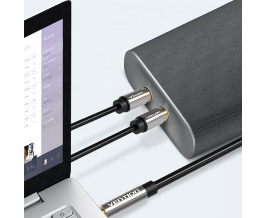  Кабель аудио Vention P550AC200-S Jack 3,5 mm M/2RCA M 2м черный 