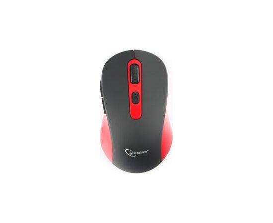  Мышь Gembird MUSW-221-R Black/Red, Wireless, USB, 5кн.+колесо-кнопка, 2.4ГГц, 1600 dpi 