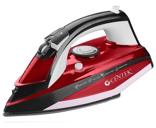  Утюг Centek CT-2344 RED 2400Вт, керамическая подошва, мощный паровой удар, самоочистка, 330мл 