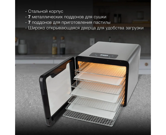  Сушка для фруктов и овощей Hyundai HYFD-8802 14под. 600Вт серебристый 