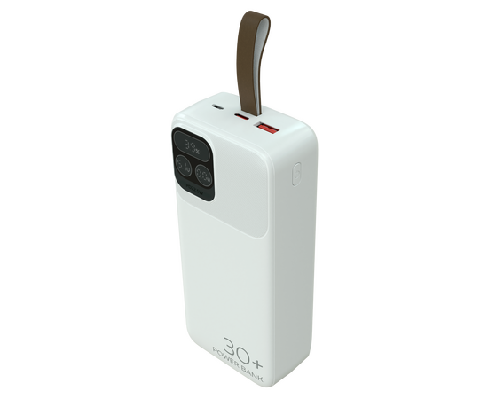  Внешний аккумулятор 30000mAh 1USB 3.0A 22.5W PD More choice PB55-30 с кабелем (White) 