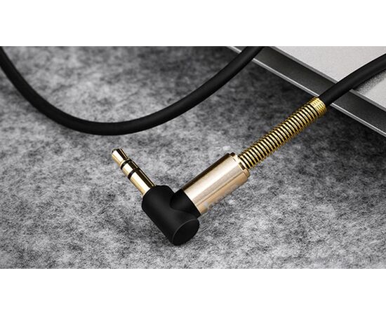  Аудиокабель AUX 3.5mm 1.0м угол Hoco UPA02 (Black) 