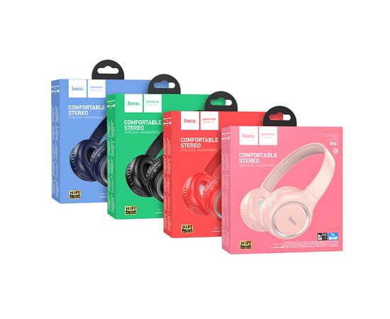  Bluetooth-наушники полноразмерные Bluetooth 5.3 200mah Hoco W41 Charm (Pink) 