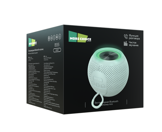  PURE Колонка Bluetooth 5.3 5W 1200mAh More Choice BS55 (Grey) 