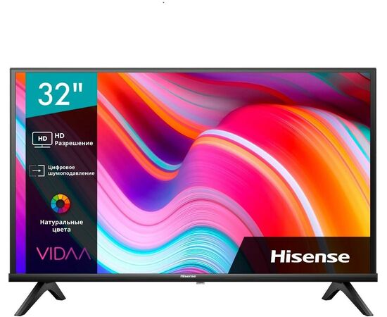  32" Телевизор Hisense 32A4K черный 1366x768, HD READY, 60 Гц, Wi-Fi, Smart TV, VIDAA 