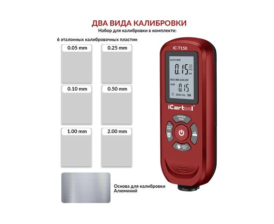  Толщиномер лакокрасочных покрытий iCarTool IC-T150 Fe/NFe 