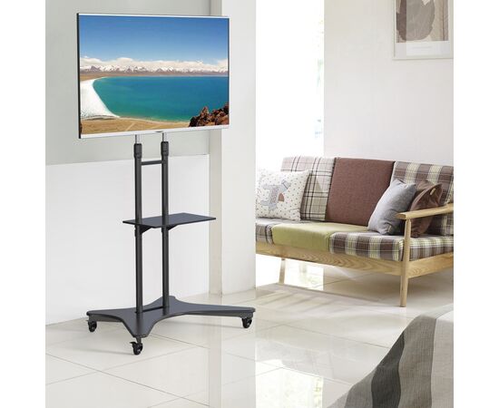  Стойка для телевизора Cactus CS-ST31 черный 37"-75" макс.81.6кг напольный мобильный 
