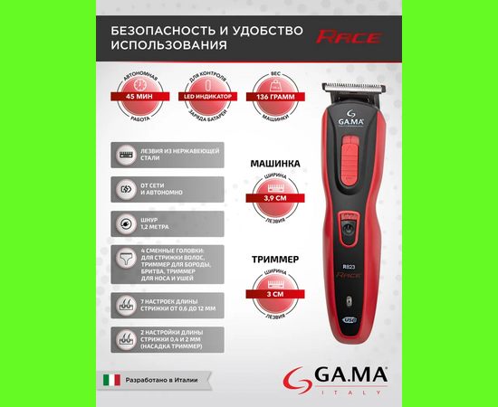  Машинка для стрижки GA.MA R823-HF GM4785 