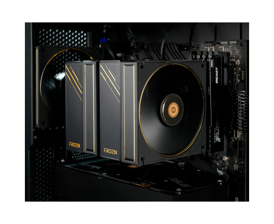  Кулер ID-COOLING Frozn A620 GDL LGA1700/1200/115X/AM5/AM4 (TDP 260W, PWM, черно-золотой, 6 тепл.трубок + медная база, Dual Fan 120mm) RET 