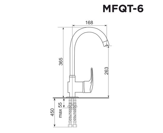  Кухонный смеситель MAUNFELD MFQT-6DGR темно-серый 