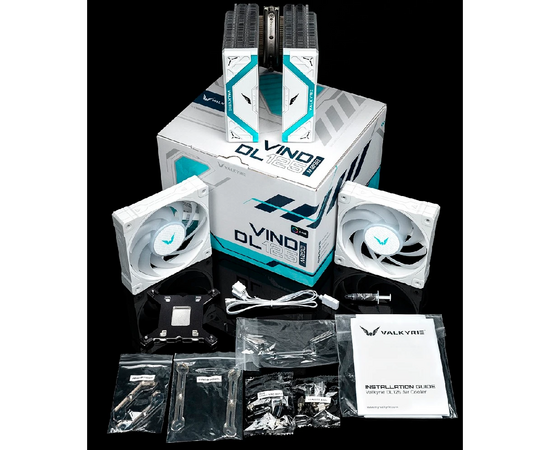  Кулер Valkyrie DL125 Vind White (HW NA125-W) / 6HPx6mm, 230W TDP, 2x120mm ARGB fans, 800-1850RPM, 80CFM, 29dBA 