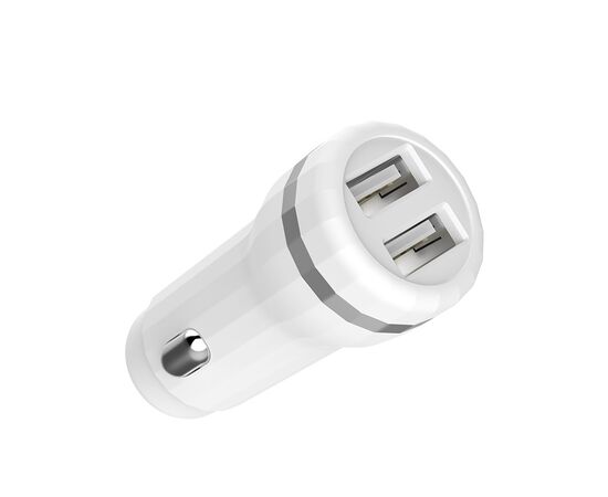  Блок питания автомобильный 2 USB HOCO, Z27 Staunch, 2400mA, кабель Micro-USB 1м, пластик, белый(1/10/100) 
