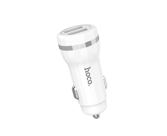  Блок питания автомобильный 2 USB HOCO, Z27 Staunch, 2400mA, кабель Micro-USB 1м, пластик, белый(1/10/100) 