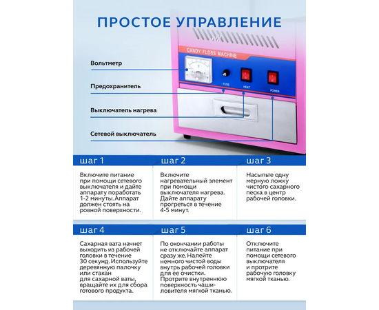  Аппарат для сахарной ваты GASTRORAG HEC-01 