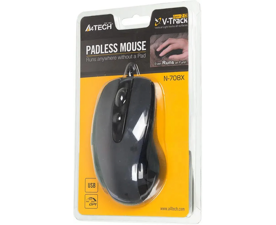  Мышь A4TECH V-Track Padless N-708X серый 