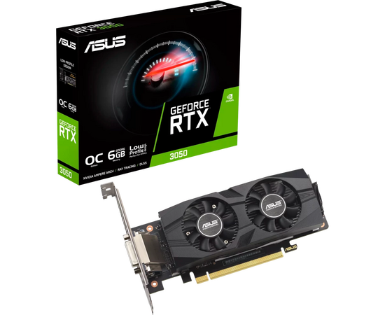  Видеокарта ASUS RTX3050 (RTX3050-O6G-LP-BRK) (90YV0KQ0-M0NA00) DVI,HDMI,DP,6G,D6 
