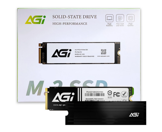  SSD AGI AI828 AGI2T0G44AI828 2ТБ, M.2 2280, PCIe 4.0 x4, NVMe, M.2 