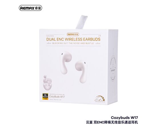  Наушники bluetooth REMAX Yunhia Series Dual ENC Wireless Earbuds for Music & Call CozyBuds W17 (белый) 